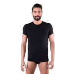 MAGLIA-INTIMA-UOMO-MEZZA-MANICA-GIROCOLLO-NERO-CARLO-RE