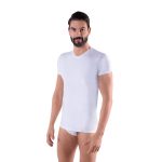 MAGLIA-INTIMA-UOMO-MEZZA-MANICA-SCOLLO-V-BIANCO-CARLO-RE
