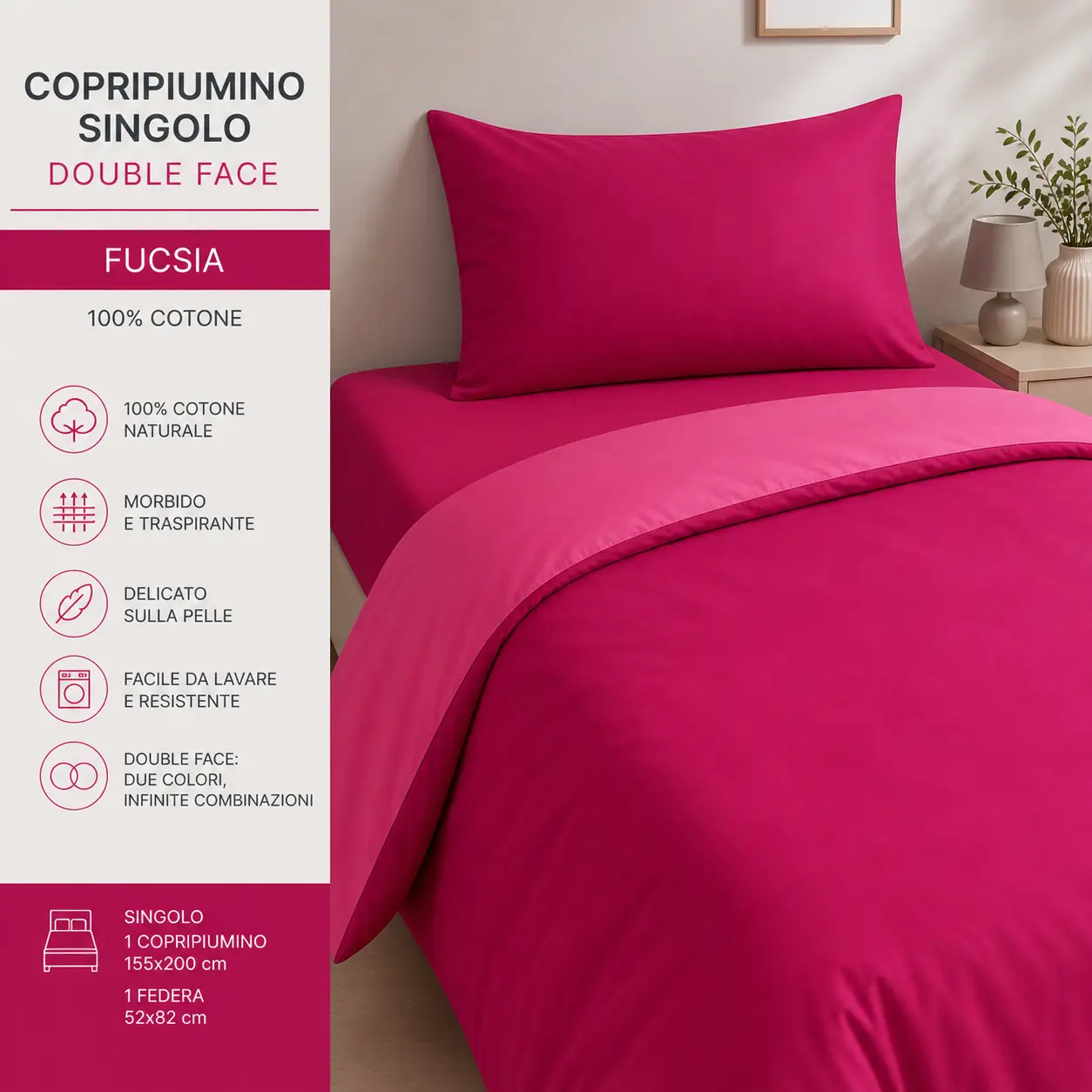 COLORAD1PXSUN-COFXUN Copripiumino singolo double face - immagine 1