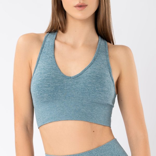 KEOS Reggiseno Sportivo Traspirante con Scollo a V e Spalline Larghe per Fitness