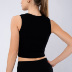 KEOS Maglia Donna Aderente Cropped Senza Maniche Collo Rotondo a Coste - immagine 4