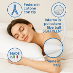 COTONERIE DELLA LOUISIANA Cuscino 50x80cm Federa 100% cotone Traspirante Morbido con Zip - immagine 8