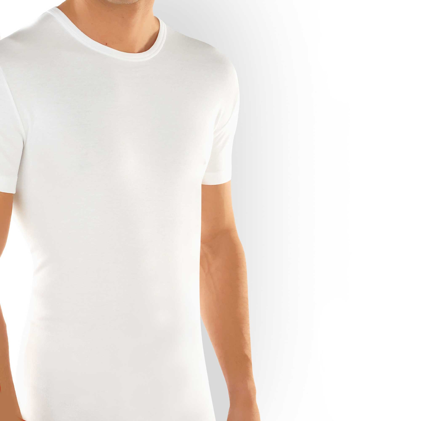 0-255.jpg Maglia intima uomo Unibasic 100% cotone collo rotondo - immagine 1