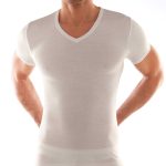 Liabel Maglia Intima Uomo Misto Cotone Mezza Manica Scollo V Traspirante