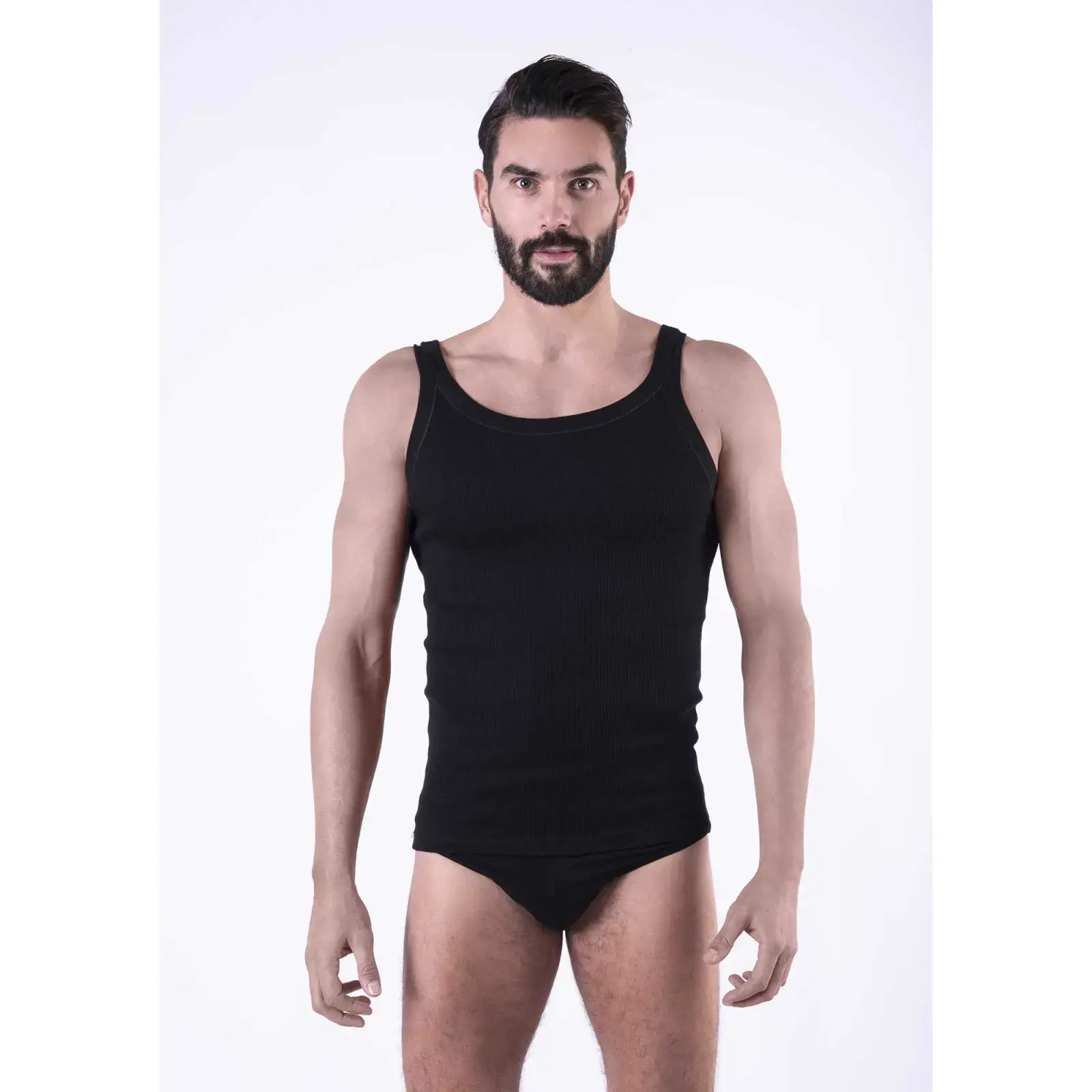 0-701.jpg Canotta intima uomo I-Club Nazareno Gabrielli in cotone aderente con spalline sottili - immagine 1