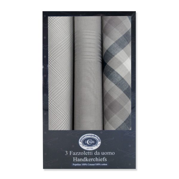 I-Club Nazareno Gabrielli Fazzoletti da Naso Uomo 100% Cotone Set 3 Pezzi