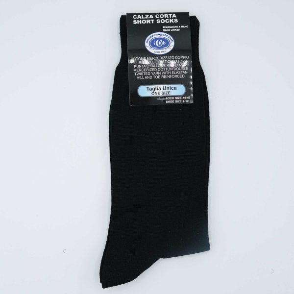 I-Club Nazareno Gabrielli Calze Uomo Corte Cotone Elasticizzato Rinforzate Nere