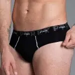 PYREX Slip Uomo Ragazzo Misto Cotone Nero con Cintura Elastica e Logo