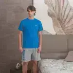 PYREX Pigiama Corto per Ragazzo Misto Cotone Due Pezzi con Elastico in Vita