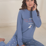 Pigiama da donna 100% Jersey modello cani
