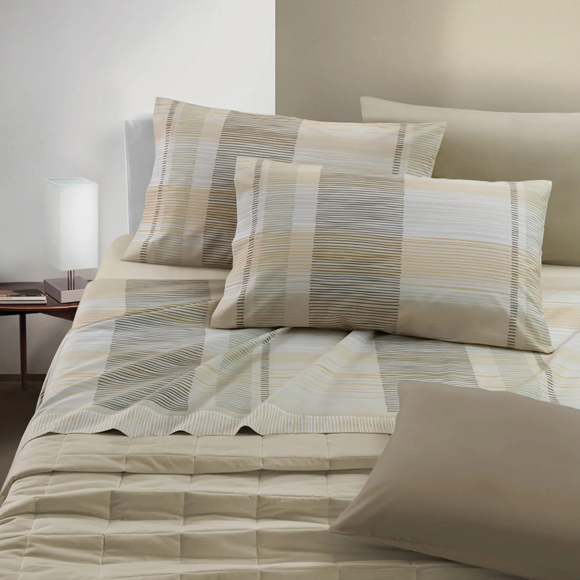 25002V4300GAB Completo lenzuola matrimoniale Gabel variante beige - immagine 1