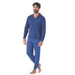 Pigiama Uomo Jersey 100% Aperto Con Bottoni