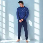 Pigiama uomo Navigare in 100% cotone con fantasia micro