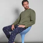 Pigiama uomo 100% cotone con pantalone fantasia
