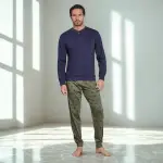 Pigiama uomo 100% cotone con pantalone fantasia tema urban