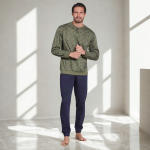 Pigiama Uomo 100% Cotone con Fantasia Geometrica All Over