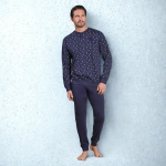 Pigiama Uomo 100% Cotone con Fantasia Geometrica All Over - immagine 2