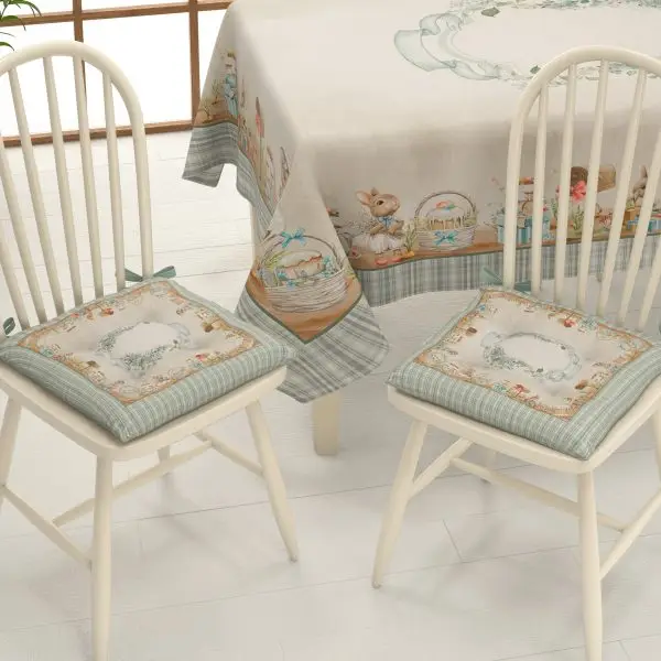 Set 6 Cuscini Sedia Pasquali 4 Punti Fantasie Assortite