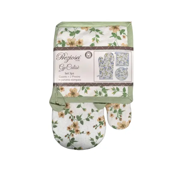 Set guantone da cucina e presina varie fantasie