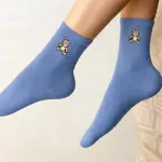 Calzini in cotone da bambina con fantasia orsetto - immagine 2