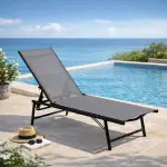 Lettino prendisole reclinabile tortora