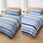 Set 4 Lenzuola Letto Singolo con Federa Abbinata in 100% Cotone Made in Italy