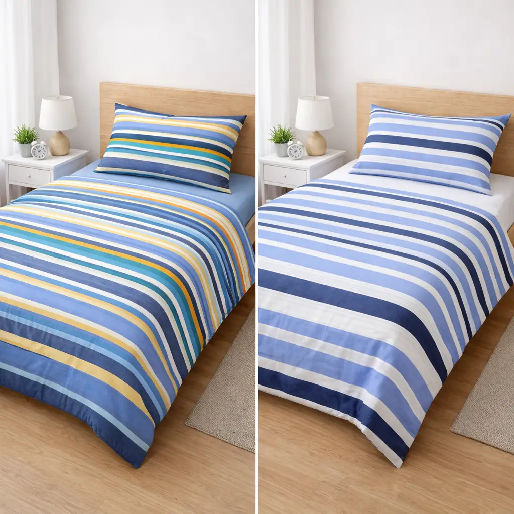 633RIGA4PZZAM Set 4 Lenzuola Letto Singolo con Federa Abbinata in 100% Cotone Made in Italy - immagine 1