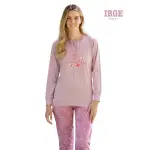 Pigiama Donna in Cotone con Maglia a Manica Lunga Scollo Serafino