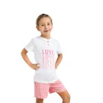 Pigiama ragazza in 100% cotone con maglia a manica corta - immagine 7