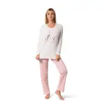 Pigiama Donna in 100% Jersey di Cotone Pantaloni a Pois