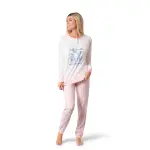 Pigiama Donna in 100% Jersey di Cotone con Maglia a Manica Lunga e Pantalone Lungo - immagine 2