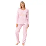 Pigiama da Donna a Manica Lunga In Cotone Jersey Con Scritte - immagine 2