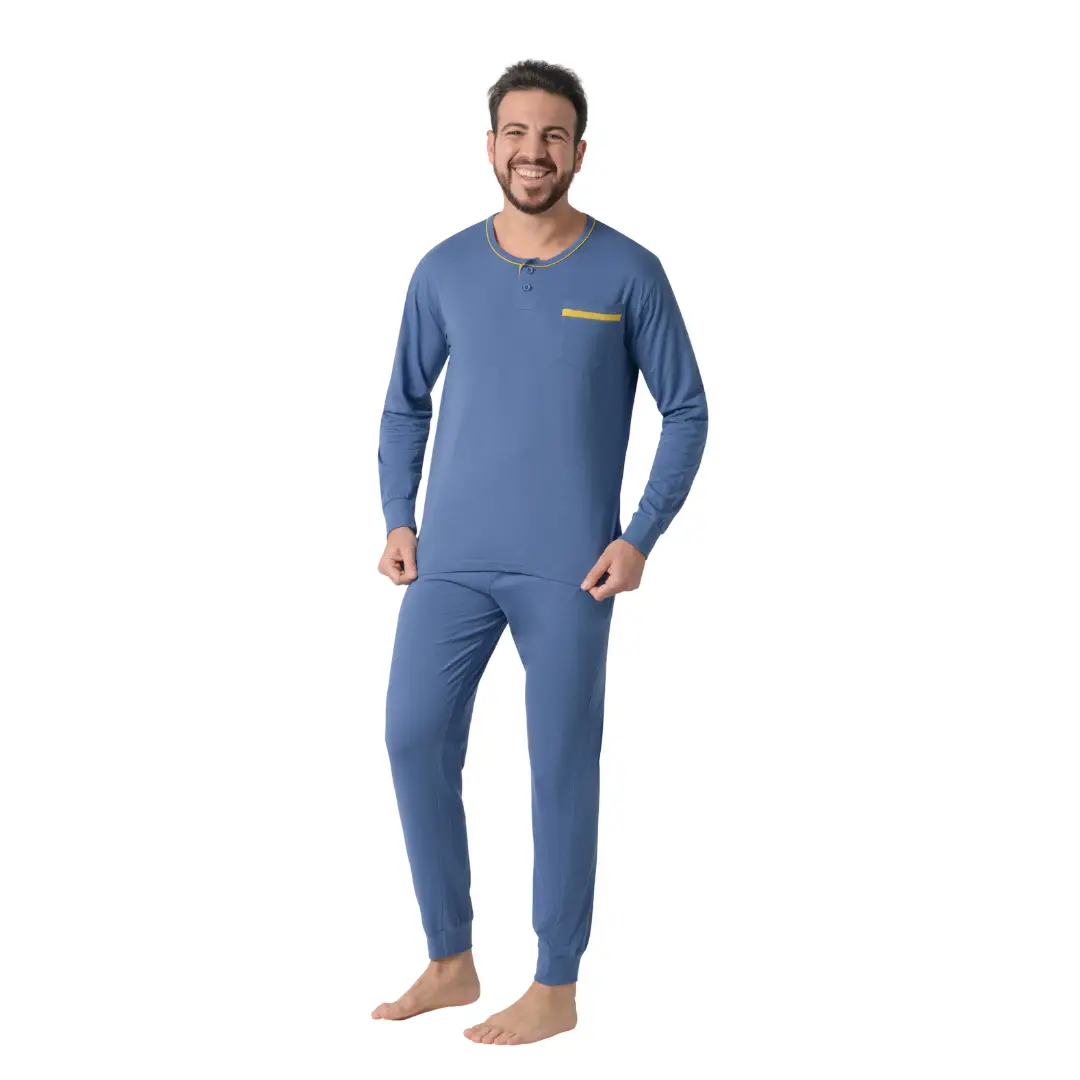 MS26030000TEX-zz Pigiama Uomo Lungo Tinta Unita - immagine 1