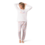 Pigiama Donna Lungo con Maglia Serafino e Pantalone Fantasia Farfalle - immagine 2