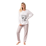 Pigiama Donna Lungo con Maglia Stampata e Pantalone Fantasia Stelle e Lune