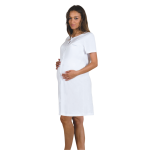 Camicia da Notte Premaman Aperta Davanti Manica Corta