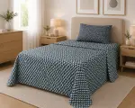 Completo Lenzuola Una Piazza e Mezza in 100% Cotone con Fantasia Geometrica - immagine 2
