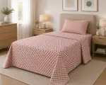 Completo Lenzuola Una Piazza e Mezza in 100% Cotone con Fantasia Geometrica - immagine 3