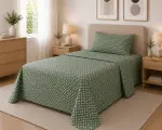 Completo Lenzuola Una Piazza e Mezza in 100% Cotone con Fantasia Geometrica