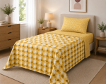 Completo Lenzuola Una Piazza in 100% Cotone con Fantasia Geometrica - immagine 2