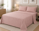 Completo Lenzuola Due Piazze in 100% Cotone con Fantasia Geometrica - immagine 2