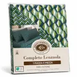 Completo Lenzuola Una Piazza e Mezza in 100% Cotone con Fantasia Geometrica - immagine 4