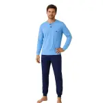 Pigiama Uomo in 100% Cotone con Maglia Serafino