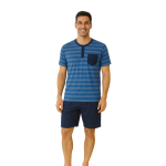 Pigiama Uomo Corto in 100% Cotone Jersey Fantasia - immagine 5