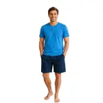 Pigiama Uomo Corto in 100% Cotone Jersey Fantasia - immagine 2