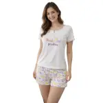 Pigiama Donna Manica Corta con Fantasia Farfalle - immagine 2