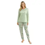 Pigiama Donna Lungo Serafino e Pantalone Fantasia - immagine 2
