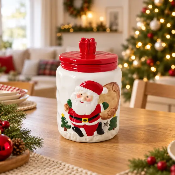 Biscottiera Natalizia con Coperchio